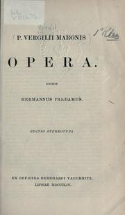 Cover of: Opera by Publius Vergilius Maro, Publius Vergilius Maro