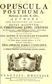 Cover of: Opera omnia. by Christianus Lupus