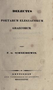 Cover of: Delectus poesis Graecorum elegiacae, iambicae, melicae.