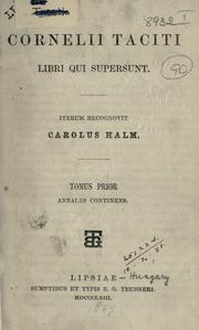 Cover of: Libri qui supersunt. by P. Cornelius Tacitus