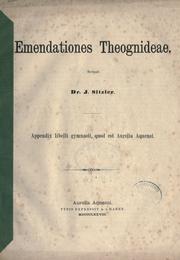 Cover of: Emendationes theognideae. by Jakob Sitzler