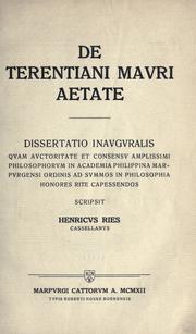 De Terentiani Mauri aetate by Henricus Ries
