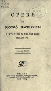 Cover of: Opere. by Niccolò Machiavelli