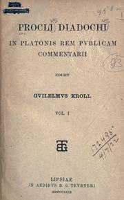 Cover of: Procli Diadochi in Platonis Rem pvblicam commentarii by Proclus Diadochus