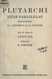 Cover of: Vitae parallelae: recognoverunt Cl. Lindskog et K. Ziegler.