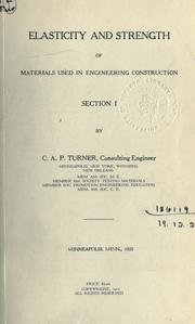 Cover of: Elasticity and strength of materials in construction.