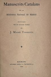 Cover of: Manuscrits catalans de la Biblioteca Nacional de Madrid.