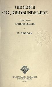 Cover of: Jordbundslaere. by K. Rørdam