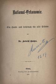 Cover of: National Oekonomie: Ein Hand- und Lehrbuch fur alle Stande.