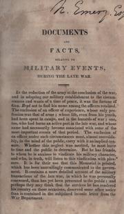 Cover of: Documents and facts, relative to military events, during the late war by John Parker Boyd