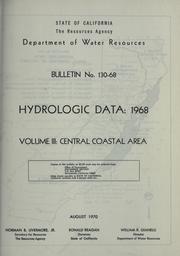 Cover of: Hydrologic data, 1968. by California. Dept. of Water Resources.