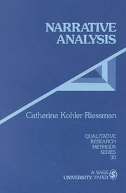 Cover of: Narrative analysis