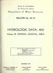 Cover of: Hydrologic data, 1972. by California. Dept. of Water Resources.