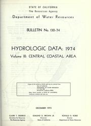 Cover of: Hydrologic data, 1974. by California. Dept. of Water Resources.