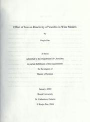 Effect of iron on reactivity of vanillin in wine models by Ruqiu Pan