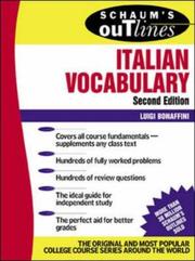 Cover of: Schaum's outline of Italian vocabulary by Luigi Bonaffini