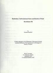 Cover of: Hydration, conformational states and kinetics of yeast hexokinase PII | Amanda Bradford