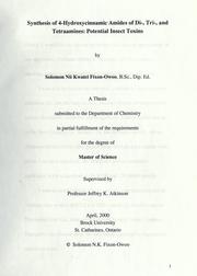 Cover of: Synthesis of 4-hydroxycinnamic amides of di-, tri-, and tetraamines: potential insect toxins