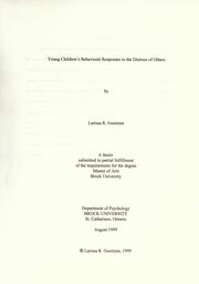 Cover of: Young children's behavioral responses to the distress of others