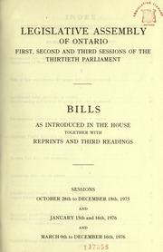 Cover of: Bills. by Ontario. Legislative Assembly., Ontario. Legislative Assembly.