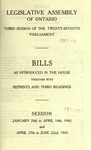 Cover of: Bills. by Ontario. Legislative Assembly., Ontario. Legislative Assembly.