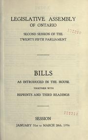 Cover of: Bills. by Ontario. Legislative Assembly.