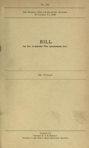 Cover of: Bills. by Ontario. Legislative Assembly., Ontario. Legislative Assembly.