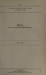 Cover of: Bills. by Ontario. Legislative Assembly., Ontario. Legislative Assembly.