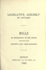 Cover of: Bills. | Ontario. Legislative Assembly.
