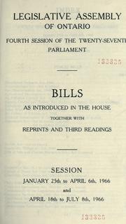 Cover of: Bills. by Ontario. Legislative Assembly.