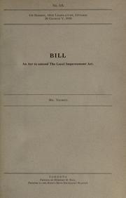 Cover of: Bills. by Ontario. Legislative Assembly., Ontario. Legislative Assembly.