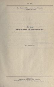 Cover of: Bills. by Ontario. Legislative Assembly., Ontario. Legislative Assembly.