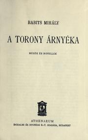 Cover of: A torony árnyéka, mesék és novellák.