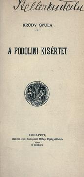 Cover of: A podolini kisértet. by Gyula Krúdy