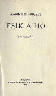 Cover of: Esik a hó: novellák.