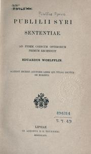 Sententiae by Publilius Syrus