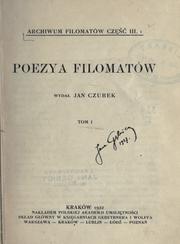 Cover of: Poezya filomatów