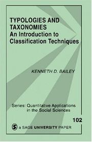 Cover of: Typologies and taxonomies: an introduction to classification techniques