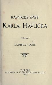 Cover of: Básnické spisy.: Poádal Ladislav Quis.