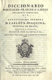Cover of: Diccionario portuguez-francez-e-latino. by Joaquim José da Costa e Sá