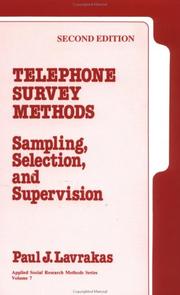 Cover of: Telephone survey methods by Paul J. Lavrakas