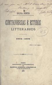Cover of: Controversias e estudos litterarios, 1875-1878.: [por] Silva Pinto.