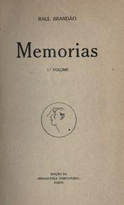 Cover of: Memorias. by Raul Brandão