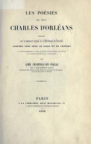 Cover of: poésies ; du Duc Charles d'Orléans ...
