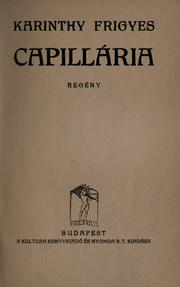 Cover of: Capillária: regény