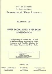 Cover of: Upper Sacramento River Basin investigation.