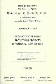 Cover of: Ground water basin protection projects by California. Dept. of Water Resources.