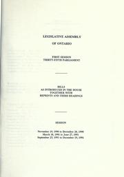 Cover of: Bills. by Ontario. Legislative Assembly., Ontario. Legislative Assembly.