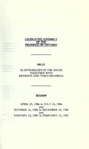 Cover of: Bills. by Ontario. Legislative Assembly.