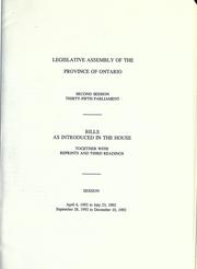 Cover of: Bills. by Ontario. Legislative Assembly., Ontario. Legislative Assembly.